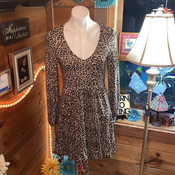 NEW Leopard tunic babydoll swing $85 dress NWT - Picture 6 of 11